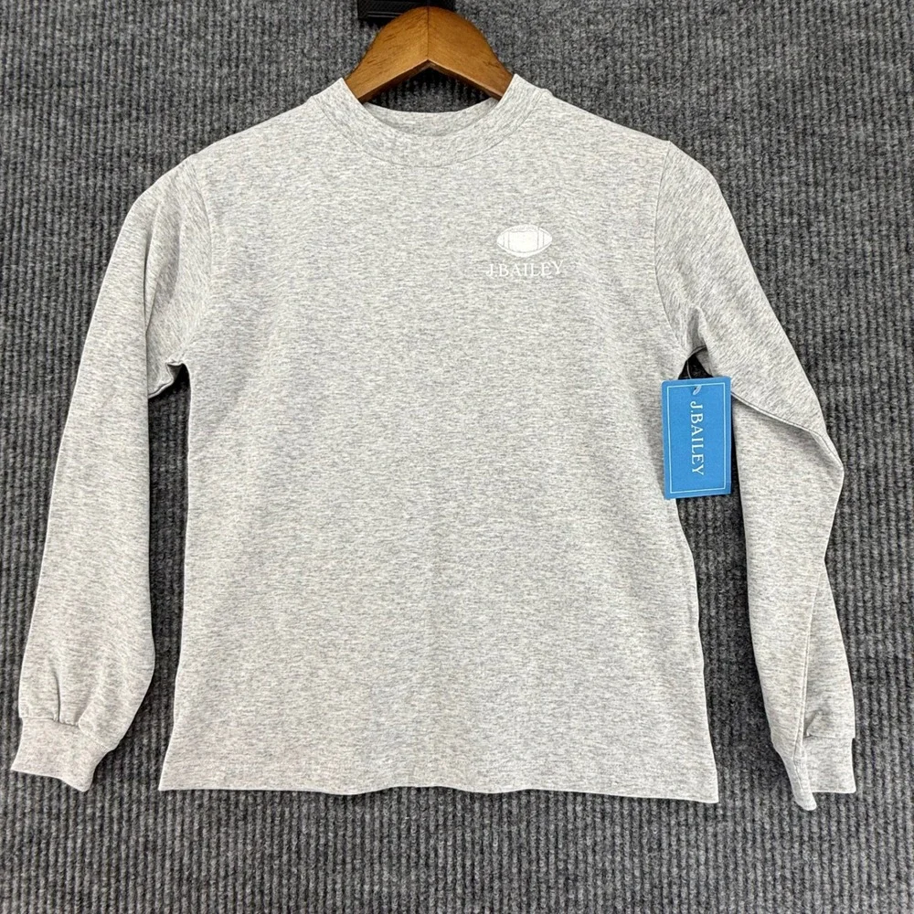 J. Bailey Long Sleeve T-Shirt Boys‎ Size 8 Gray NWT Football Graphic Tee